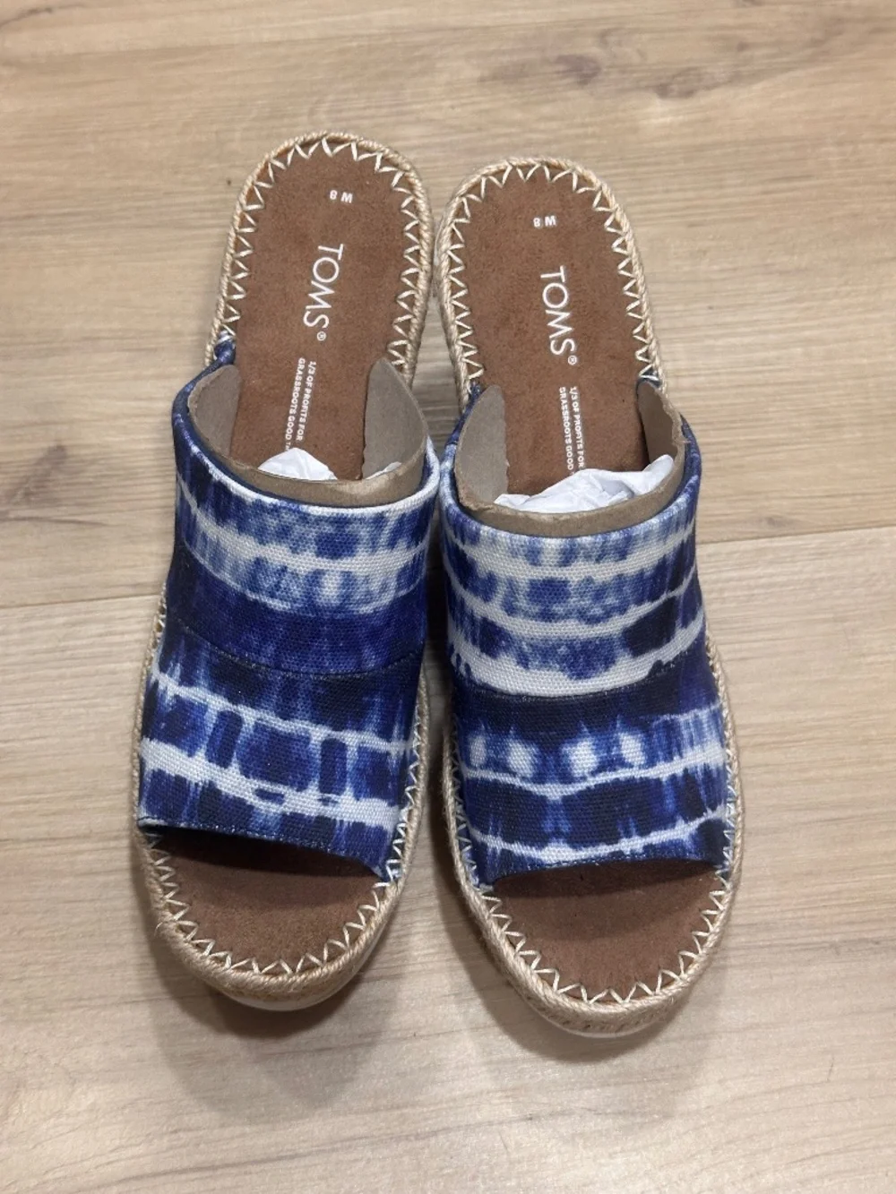 Tom’s Blue Tie-Dye Wedges (Espadrilles)